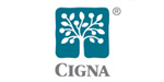 The image shows a logo with a stylized tree design and a shield-like emblem, accompanied by the text  CIGNA  and the word  alt  below it, which likely refers to an alternative version of the logo.