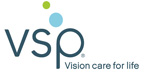 The image features a logo with the acronym  VSP  prominently displayed, alongside the text  vision care for life.  The logo is set against a backdrop that includes a stylized representation of water droplets in blue and green hues, suggesting a connection to eye health or vision services.